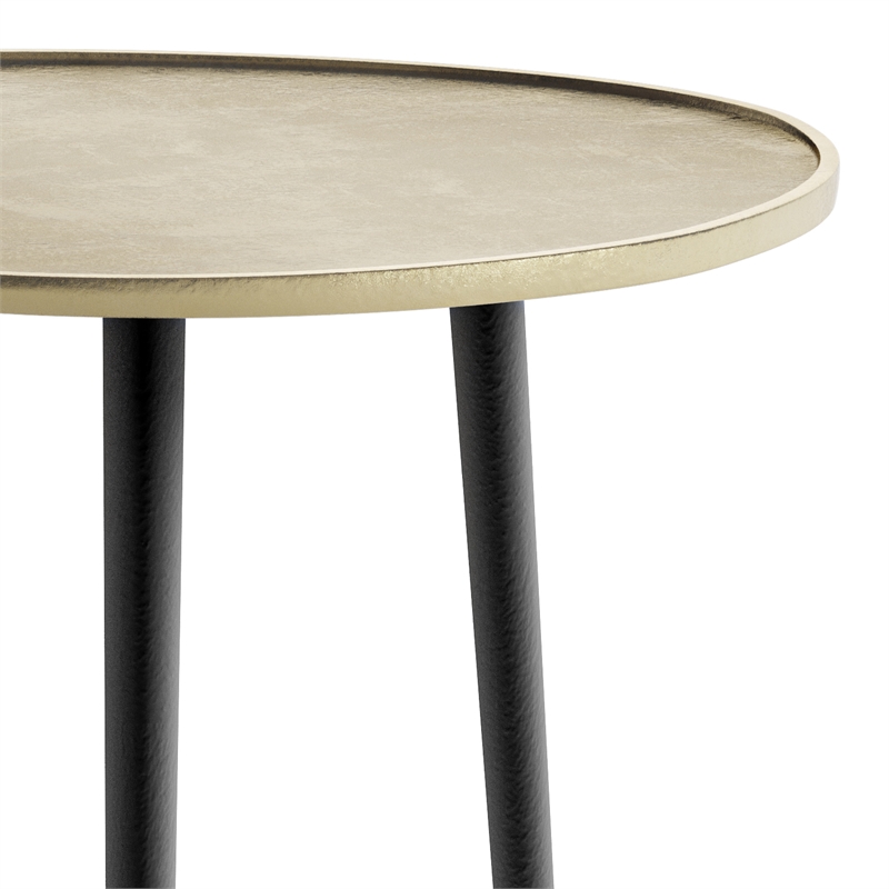 Tanner  Mid Century Modern 19 inch Wide Metal Metal Side Table in Gold