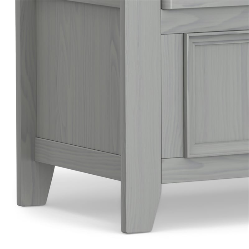 Amherst 48 inch Wide Solid Wood Transitional Entryway Bench in Fog Gray