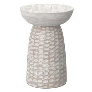 Boyd 13 inch Wide Solid Wood Contemporary Accent Table in White Wash & Assembled