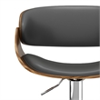 Simpli Home Amery Faux Leather Adjustable Swivel Bar Stool in Charcoal Gray