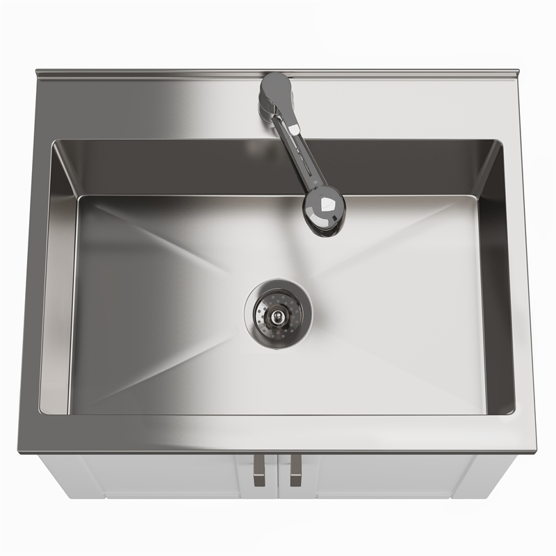 Kyle Transitional 28 inch Laundry Cabinet with Faucet and Stainless Steel Sink