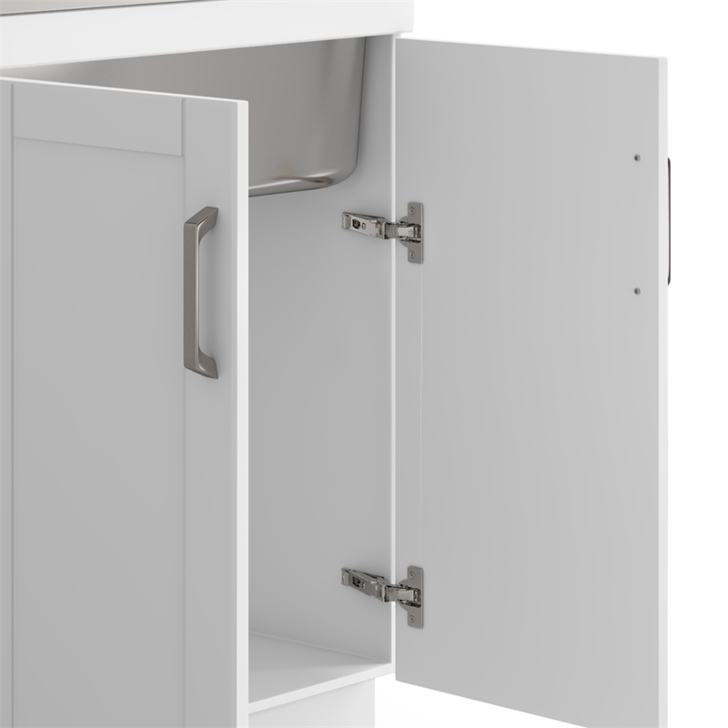 Kyle Transitional 28 inch Laundry Cabinet with Faucet and Stainless Steel Sink
