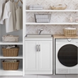 Kyle Transitional 28 inch Laundry Cabinet with Faucet and Stainless Steel Sink