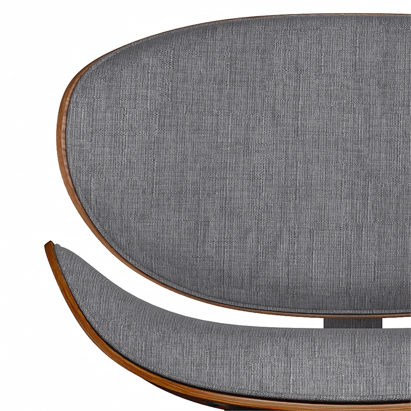 Simpli Home Marana Mid Century Modern Faux Leather Dining Chair in Gray