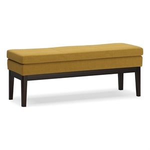 Carlson 45 inch Wide Mid Century Ottoman Bench in Marigold Woven Fabric