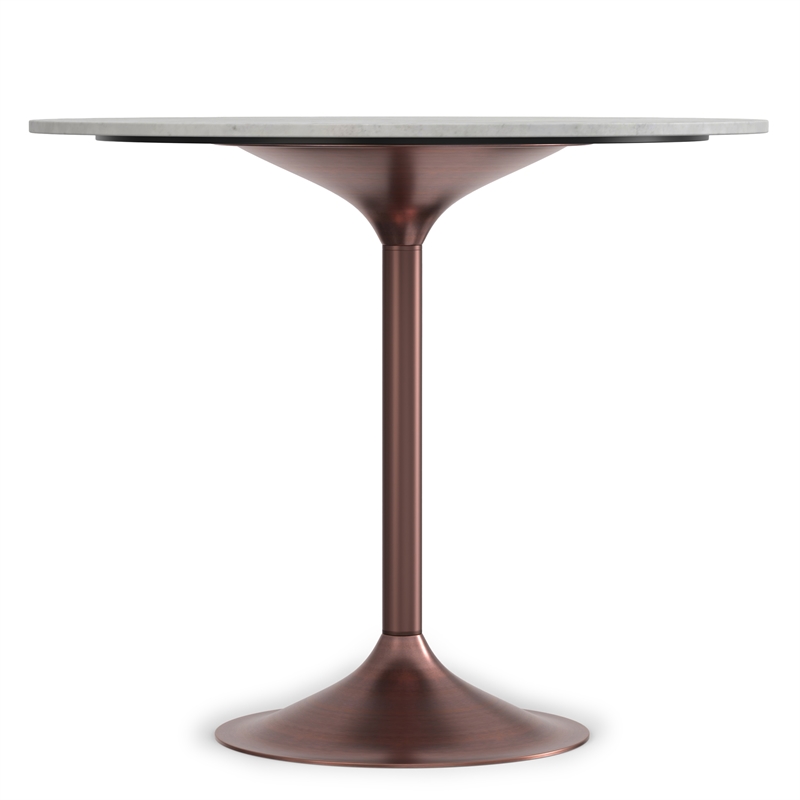 Osborne  and Iron 36 inch x 36 inch Round Contemporary Dining Table in White