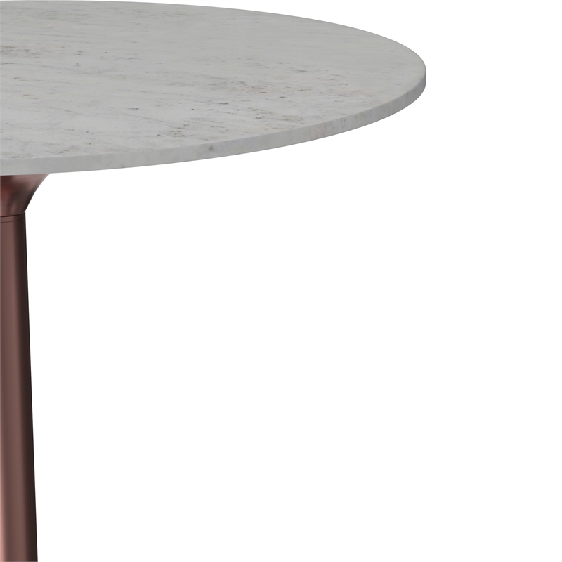 Osborne  and Iron 36 inch x 36 inch Round Contemporary Dining Table in White