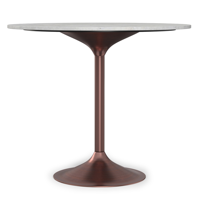 Osborne  and Iron 36 inch x 36 inch Round Contemporary Dining Table in White