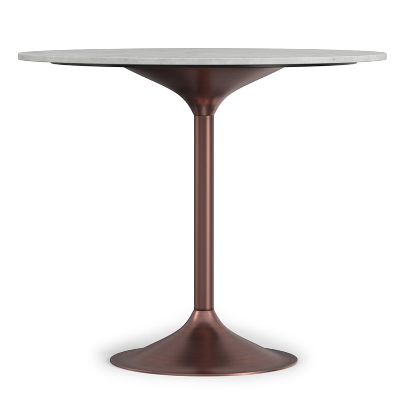 Osborne  and Iron 36 inch x 36 inch Round Contemporary Dining Table in White