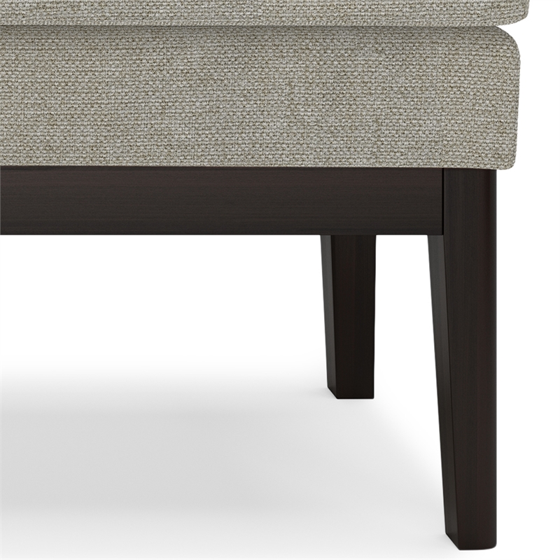 Carlson 45 inch Wide Mid Century Ottoman Bench in Greige Linen-Look Fabric