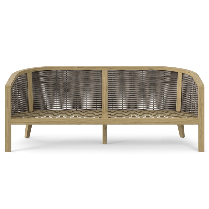 Parkside 70 inch Wide Contemporary Outdoor Sofa in Natural  Polyester Fabric
