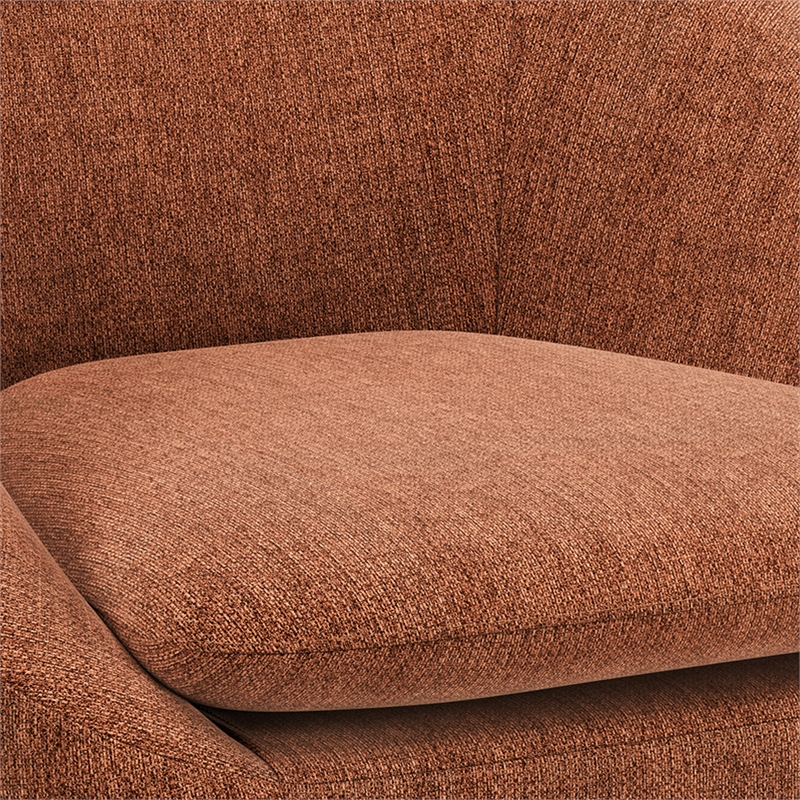 Redding Mid Century Modern Accent Chair in Rust Fabric