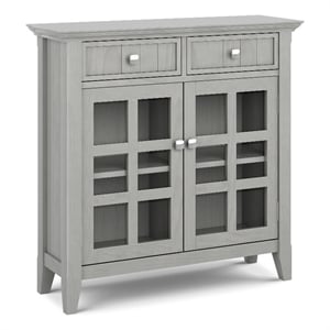 Acadian SOLID WOOD 36&quot Wide Rustic Entryway Hallway Storage Cabinet in Fog Gray