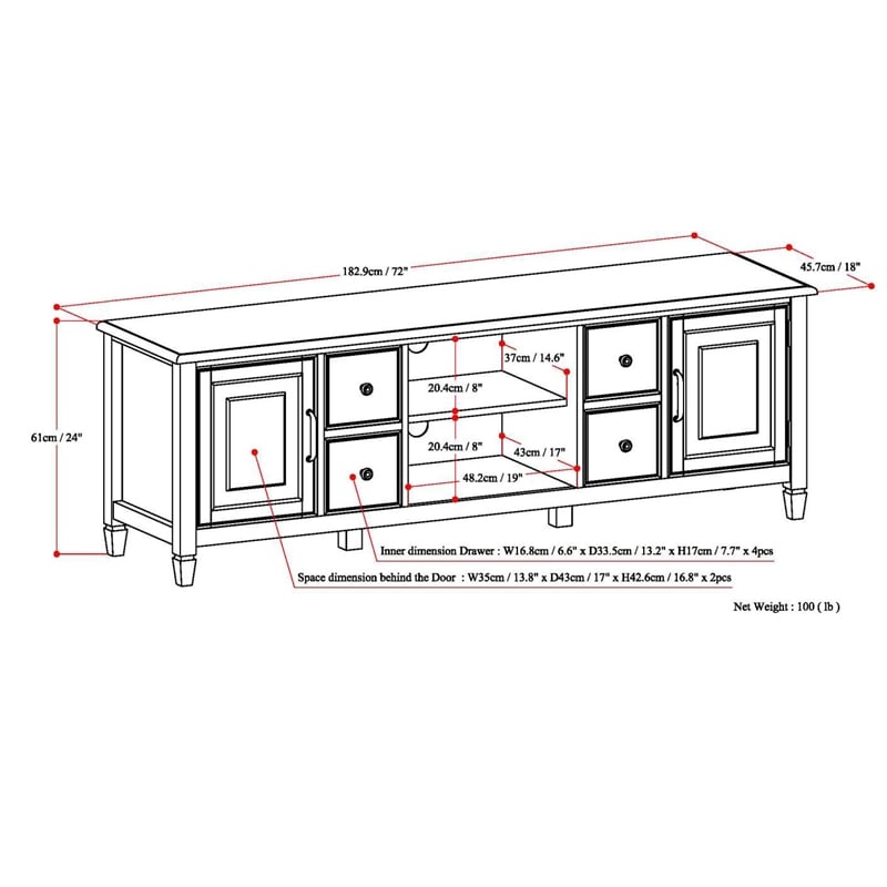 Connaught SOLID WOOD 72