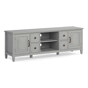 Connaught SOLID WOOD 72&quot Wide Traditional TV Media Stand in Fog Gray
