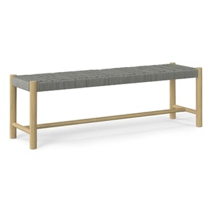 Dahlia SOLID WOOD 18x46&quot Contemporary Outdoor Indoor Bench in Gray