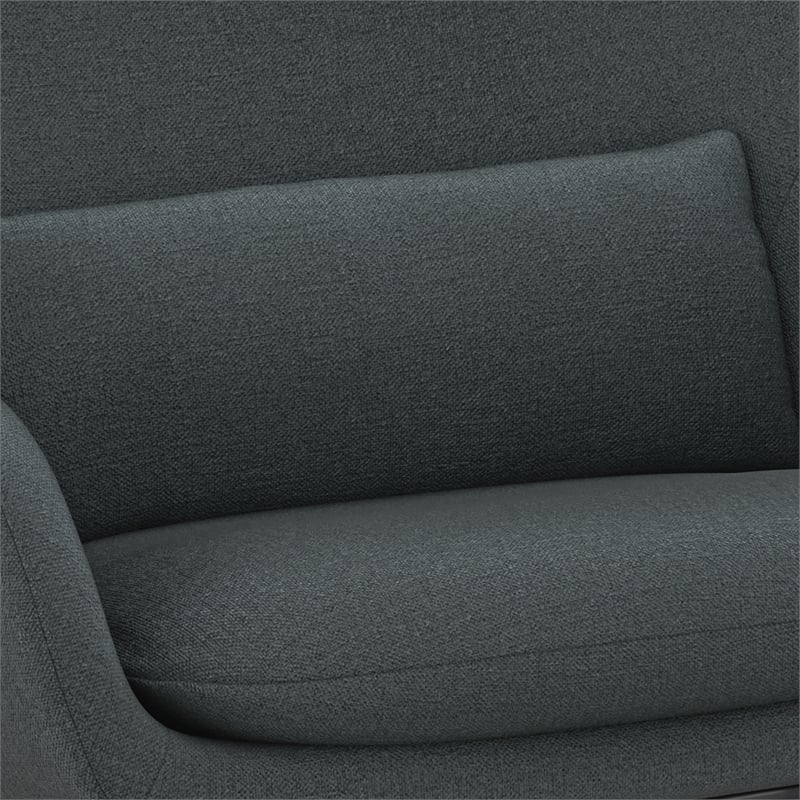 Elmont 30 inch Wide Mid Century Modern Accent Chair in Steel Gray Linen fabric