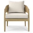 Bayshore Contemporary 4Pcs Outdoor Conversation Set in Natural Polyester Fabric