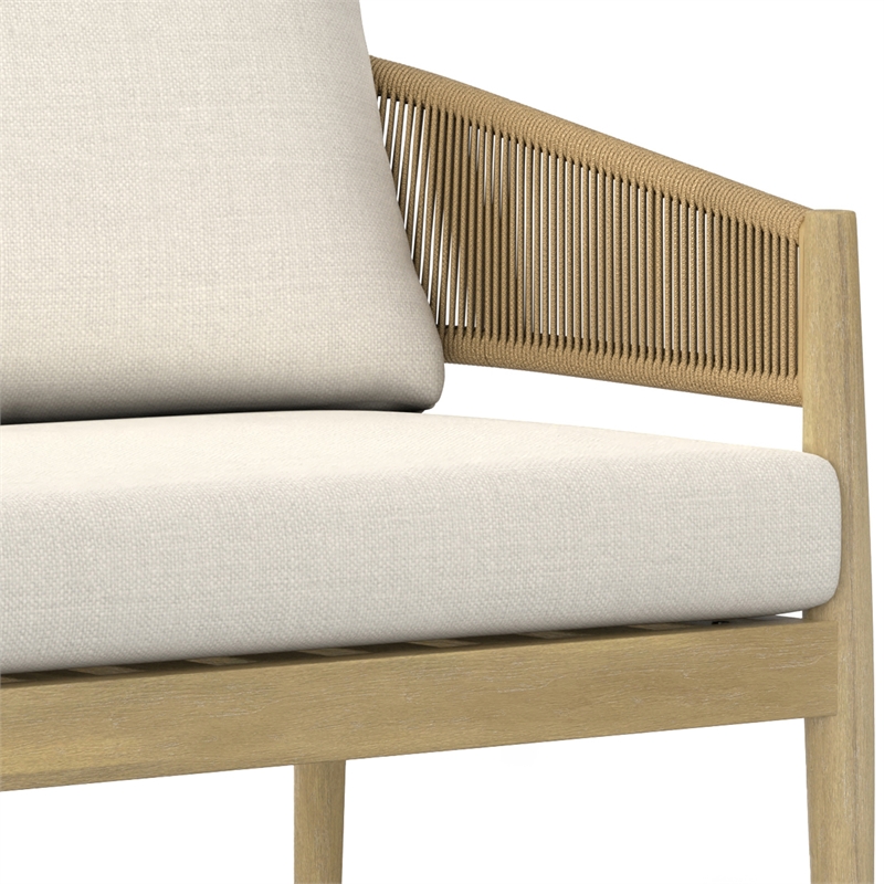 Bayshore Contemporary 4Pcs Outdoor Conversation Set in Natural Polyester Fabric