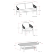 Bayshore Contemporary 4Pcs Outdoor Conversation Set in Natural Polyester Fabric
