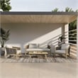 Parkside Contemporary 4Pcs Outdoor Conversation Set in Natural Polyester Fabric
