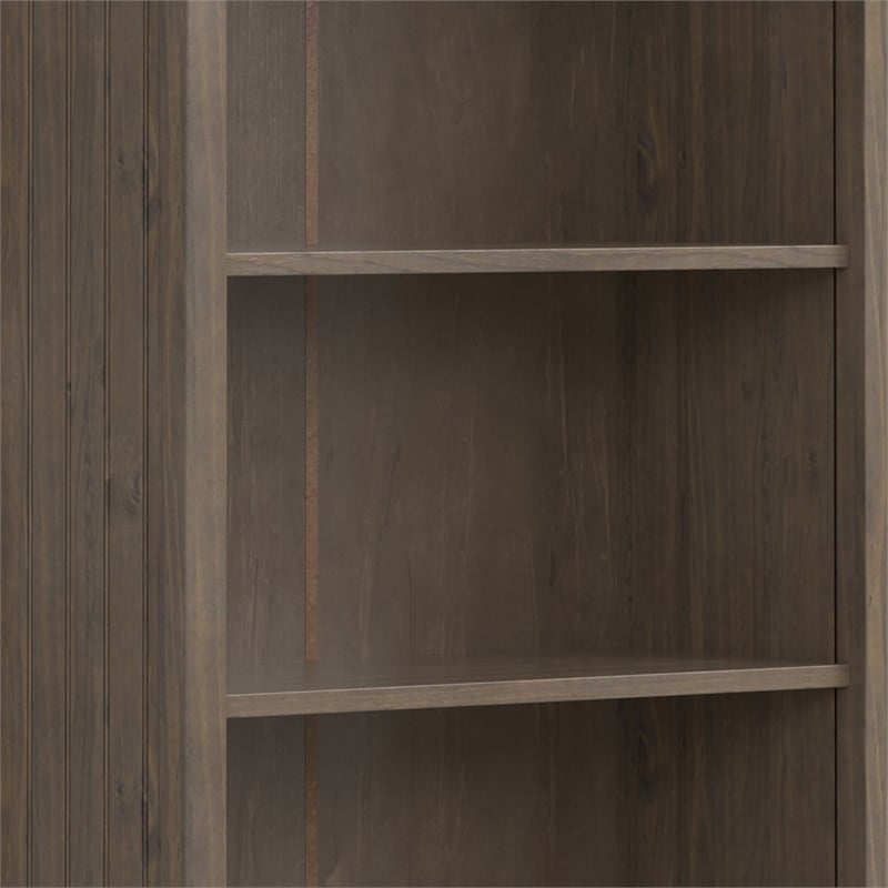 Lev SOLID WOOD 72 inch x 30 inch Transitional Bookcase in Smoky Brown