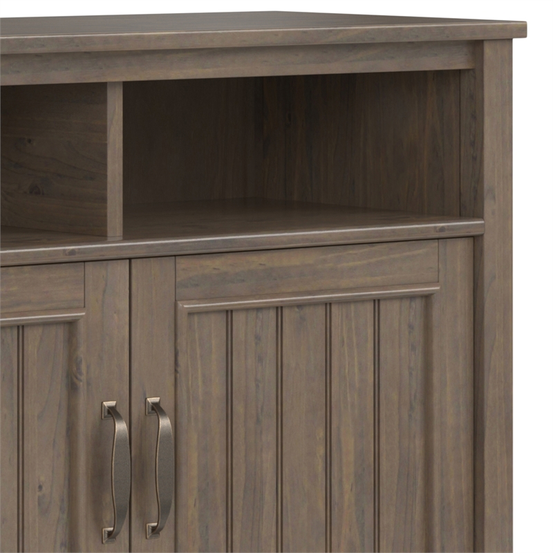 Lev SOLID WOOD 39 inch Wide Contemporary Medium Storage Cabinet in Smoky Brown