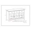 Cosmopolitan SOLID WOOD 54 inch Wide Contemporary Sideboard Buffet in White