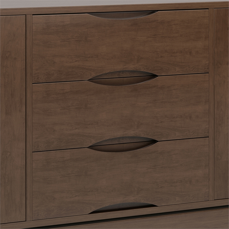 Harper 60 inch Wide Solid Hardwood Mid-Century Sideboard Buffet in Walnut Brown