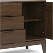 Harper 60 inch Wide Solid Hardwood Mid-Century Sideboard Buffet in Walnut Brown