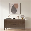 Harper 60 inch Wide Solid Hardwood Mid-Century Sideboard Buffet in Walnut Brown