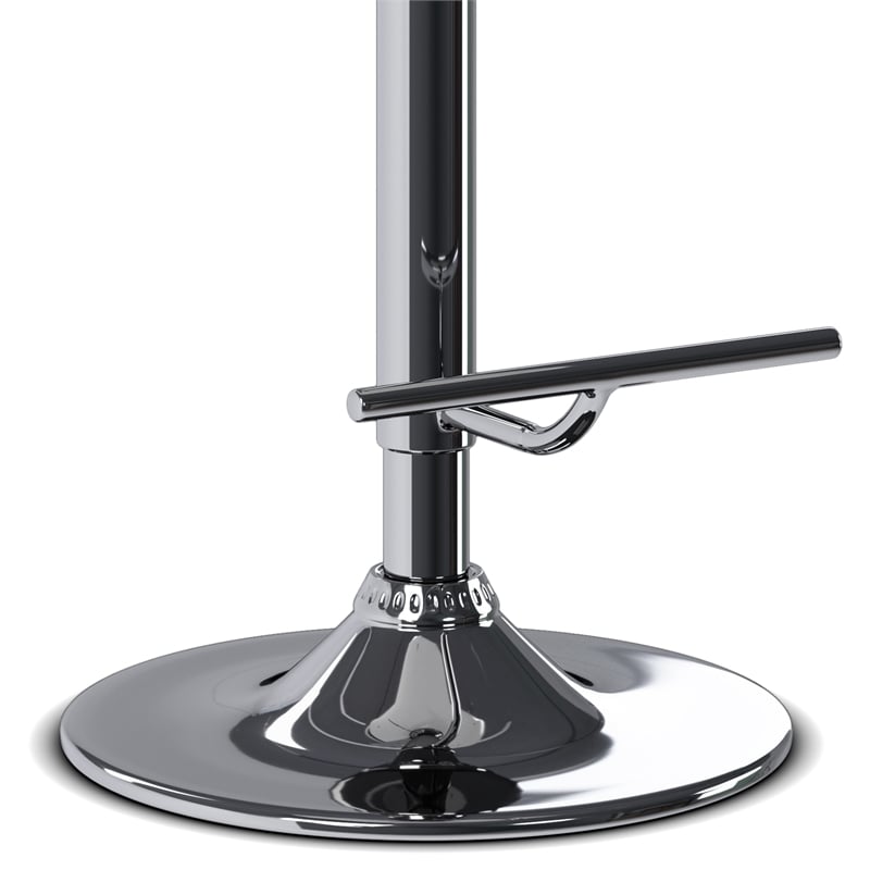 Marana Bentwood Adjustable Swivel Bar Stool Vegan Faux Leather