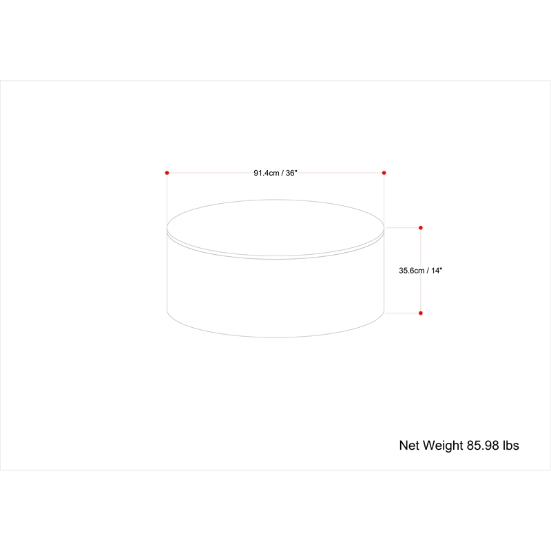 Millbury MANGO WOOD 36 inch Wide Round Modern Drum Coffee Table in Natural