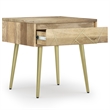 Jager Contemporay 22 inch Wide Metal Side Table in Natural