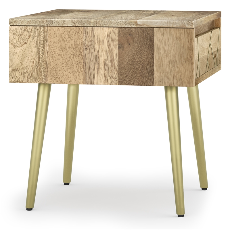 Jager Contemporay 22 inch Wide Metal Side Table in Natural