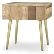 Jager Contemporay 22 inch Wide Metal Side Table in Natural