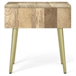 Jager Contemporay 22 inch Wide Metal Side Table in Natural