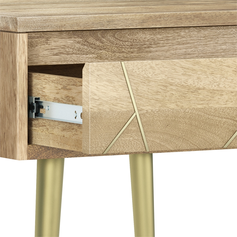 Jager Contemporay 22 inch Wide Metal Side Table in Natural