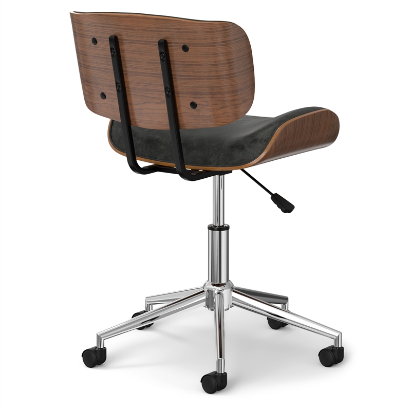 Dax Swivel Adjustable Executive  Bentwood Office Chair in Distressed Slate Gray