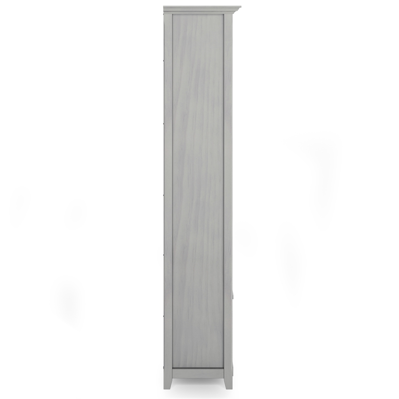 Amherst 30 inch Wide Solid Wood Transitional 5 Shelf Bookcase in Fog Gray