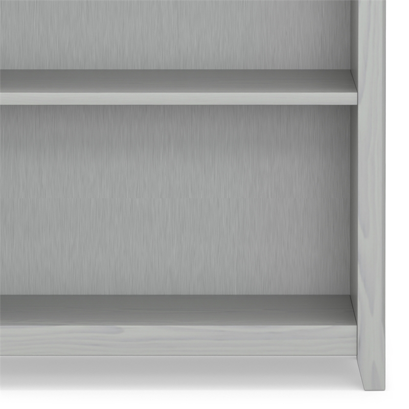 Amherst 30 inch Wide Solid Wood Transitional 5 Shelf Bookcase in Fog Gray