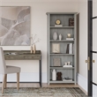 Amherst 30 inch Wide Solid Wood Transitional 5 Shelf Bookcase in Fog Gray