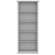 Amherst 30 inch Wide Solid Wood Transitional 5 Shelf Bookcase in Fog Gray