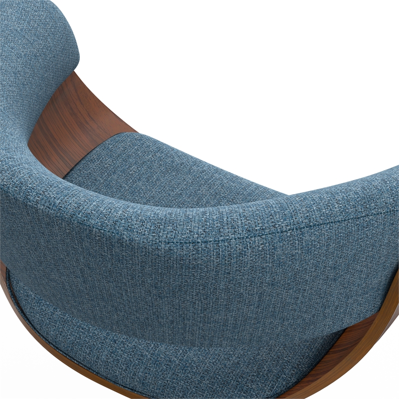 Sheldon Modern Adjustable Swivel Bar Stool in Denim Blue Woven Polyester Fabric