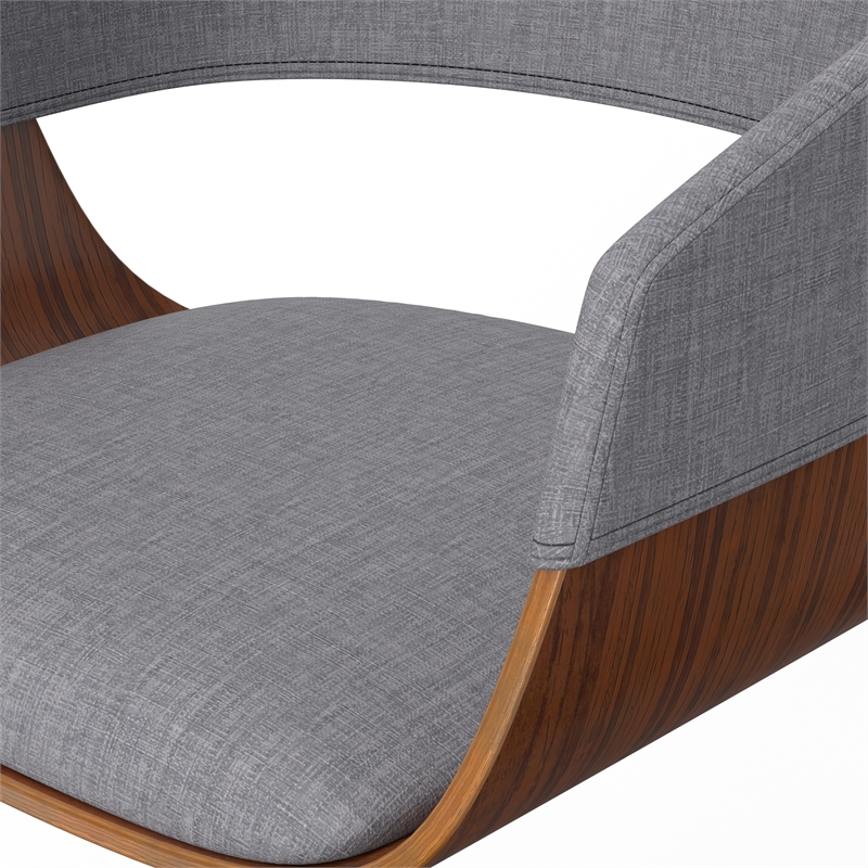 Lowell Modern Adjustable Swivel Bar Stool in Light Gray Linen Look Fabric