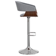 Lowell Modern Adjustable Swivel Bar Stool in Stone Gray Vegan Faux Leather