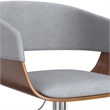 Lowell Modern Adjustable Swivel Bar Stool in Stone Gray Vegan Faux Leather