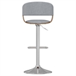 Lowell Modern Adjustable Swivel Bar Stool in Stone Gray Vegan Faux Leather