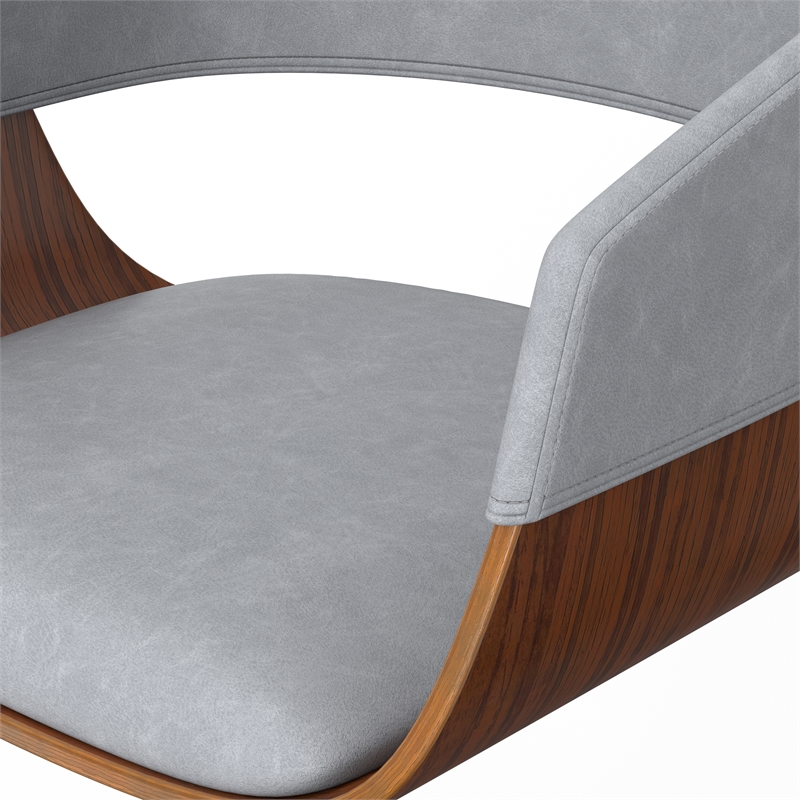 Lowell Modern Adjustable Swivel Bar Stool in Stone Gray Vegan Faux Leather