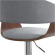 Lowell Modern Adjustable Swivel Bar Stool in Stone Gray Vegan Faux Leather